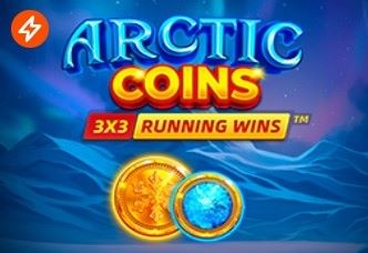 Qutb mintaqasi mavzusidagi 'Arctic Coins' o'yinining muzdek va serqirra taqdimotini aks ettiruvchi tasvir.